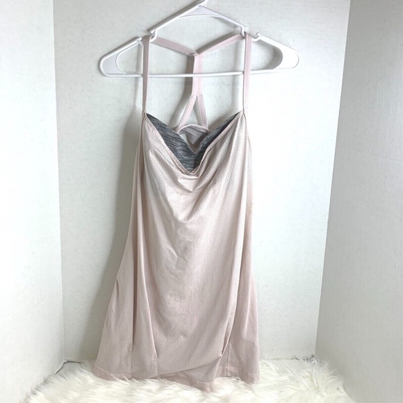 Lululemon Womens Sz 4 Tank Pink CYB LW Mesh Loose Body Fitted hip crossb… - Picture 6 of 11